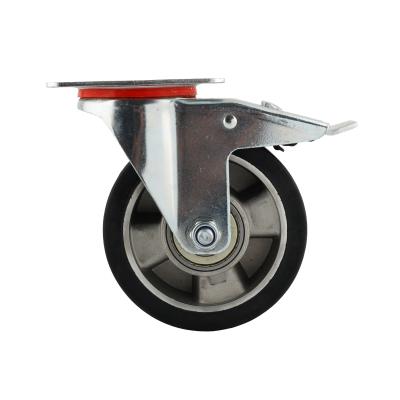 Zestaw kołowy obrotowy z hamulcem aluminium-guma 120 kg - 450 kg